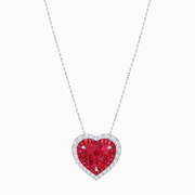 Heart Shape Double Halo Pendant with Diamond and Gemstone | Mounting | Prong Setting |Without Chain (Copy) - Shahin Jewelry