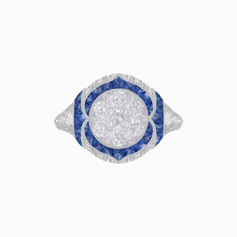Illusion Setting Vintage Inspired Engagement Ring - Shahin Jewelry