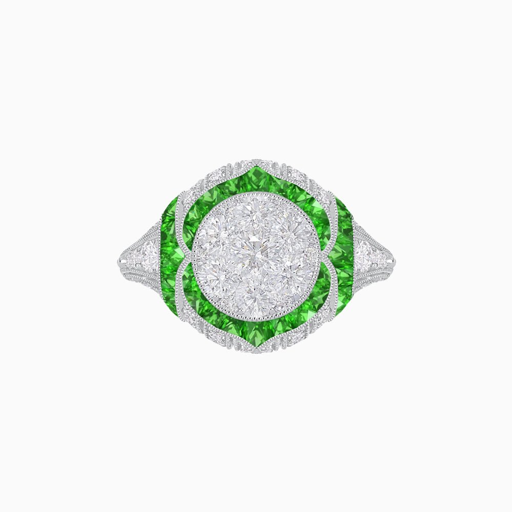 Illusion Setting Vintage Inspired Engagement Ring - Shahin Jewelry