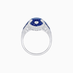 Load image into Gallery viewer, intage - Inspired Statement Mounting Ring with Diamond & Gemstone Accents - Shahin Jewelry