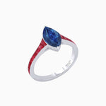 Load image into Gallery viewer, Marquise Center Mounting Engagement Ring with Accent Diamonds - Shahin Jewelry