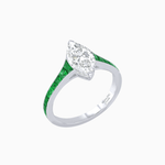 Load image into Gallery viewer, Marquise Center Mounting Engagement Ring with Accent Diamonds - Shahin Jewelry