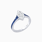 Load image into Gallery viewer, Marquise Center Mounting Engagement Ring with Accent Diamonds - Shahin Jewelry