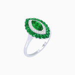 Load image into Gallery viewer, Marquise Cut Center Stone Double Halo Ring Mounting with Calibre Cut Gemstone Halo - Shahin Jewelry