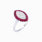 Load image into Gallery viewer, Marquise Cut Center Stone Double Halo Ring Mounting with Calibre Cut Gemstone Halo - Shahin Jewelry