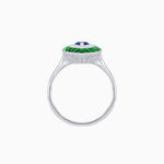 Load image into Gallery viewer, Marquise Cut Center Stone Double Halo Ring Mounting with Calibre Cut Gemstone Halo - Shahin Jewelry