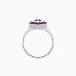 Load image into Gallery viewer, Marquise Cut Center Stone Double Halo Ring Mounting with Calibre Cut Gemstone Halo - Shahin Jewelry