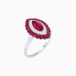 Load image into Gallery viewer, Marquise Cut Center Stone Double Halo Ring Mounting with Calibre Cut Gemstone Halo - Shahin Jewelry