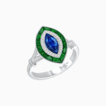Load image into Gallery viewer, Marquise Cut Center Stone Double Halo Ring Mounting with French Cut Gemstone Accents - Shahin Jewelry