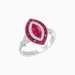 Load image into Gallery viewer, Marquise Cut Center Stone Double Halo Ring Mounting with French Cut Gemstone Accents - Shahin Jewelry