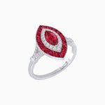 Load image into Gallery viewer, Marquise Cut Center Stone Double Halo Ring Mounting with French Cut Gemstone Accents - Shahin Jewelry