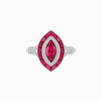 Load image into Gallery viewer, Marquise Cut Center Stone Double Halo Ring Mounting with French Cut Gemstone Accents - Shahin Jewelry