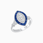 Load image into Gallery viewer, Marquise Cut Center Stone Double Halo Ring Mounting with French Cut Gemstone Accents - Shahin Jewelry