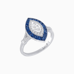 Load image into Gallery viewer, Marquise Cut Center Stone Double Halo Ring Mounting with French Cut Gemstone Accents - Shahin Jewelry