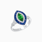 Load image into Gallery viewer, Marquise Cut Center Stone Double Halo Ring Mounting with French Cut Gemstone Accents - Shahin Jewelry