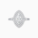 Load image into Gallery viewer, Marquise Cut Ring with Double Diamond Halo and Diamond-Accented Shoulders - Shahin Jewelry