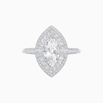 Load image into Gallery viewer, Marquise - Inspired Double Halo Diamond Engagement Ring Mounting - Shahin Jewelry