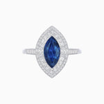 Load image into Gallery viewer, Marquise - Inspired Double Halo Diamond Engagement Ring Mounting - Shahin Jewelry