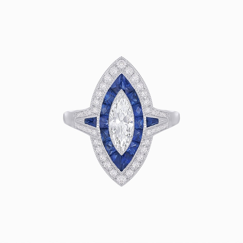 Marquise Shape Art Deco Style - Shahin Jewelry