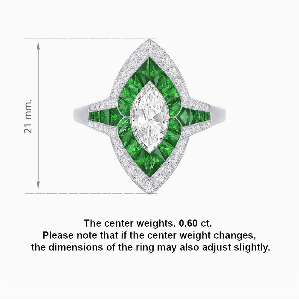Marquise Shape Art Deco Style - Shahin Jewelry