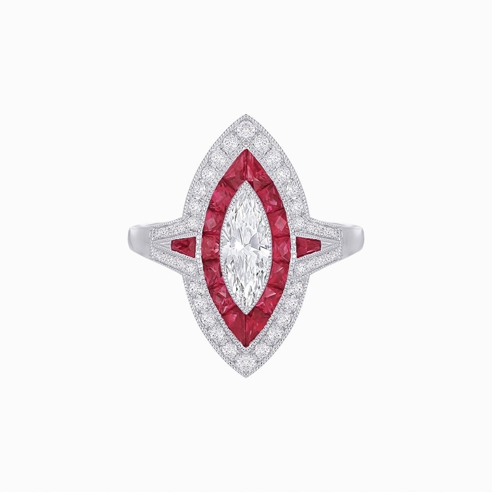 Marquise Shape Art Deco Style - Shahin Jewelry