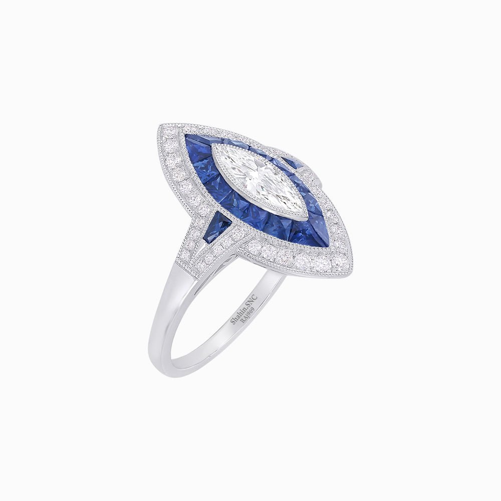 Marquise Shape Art Deco Style - Shahin Jewelry