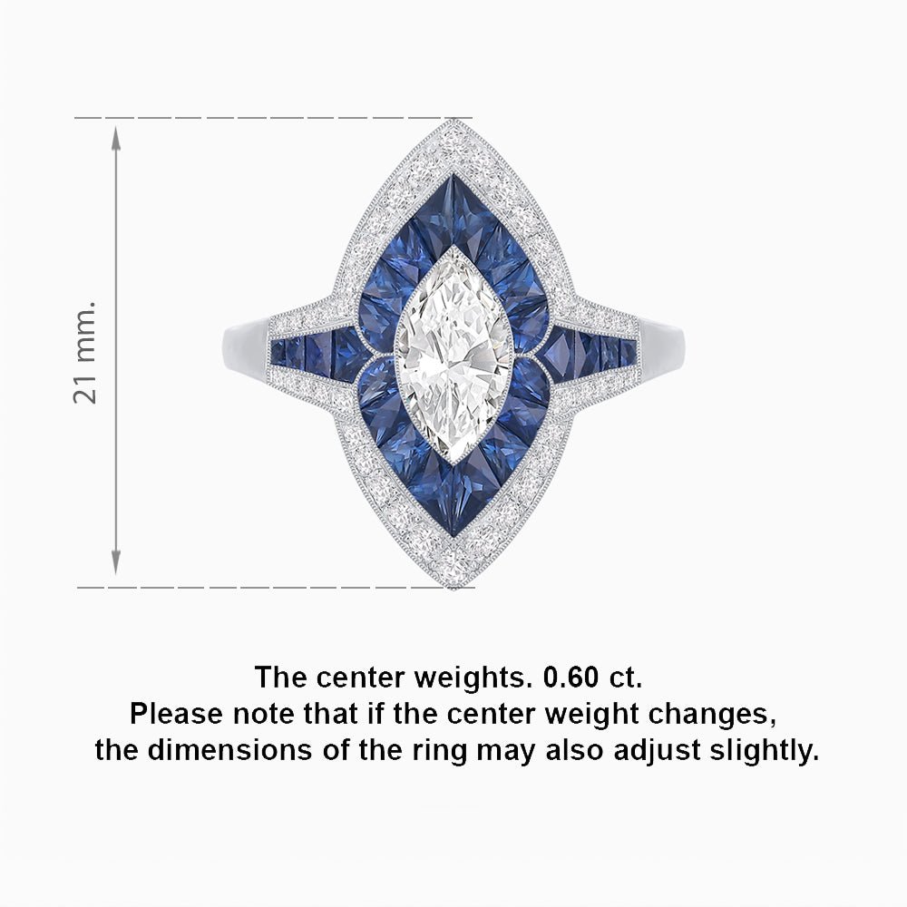 Marquise Shape Art Deco Style - Shahin Jewelry