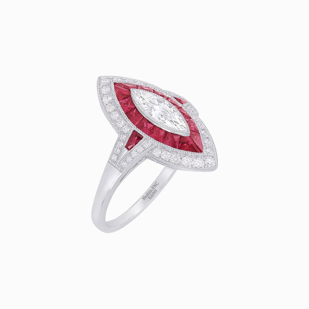 Marquise Shape Art Deco Style - Shahin Jewelry