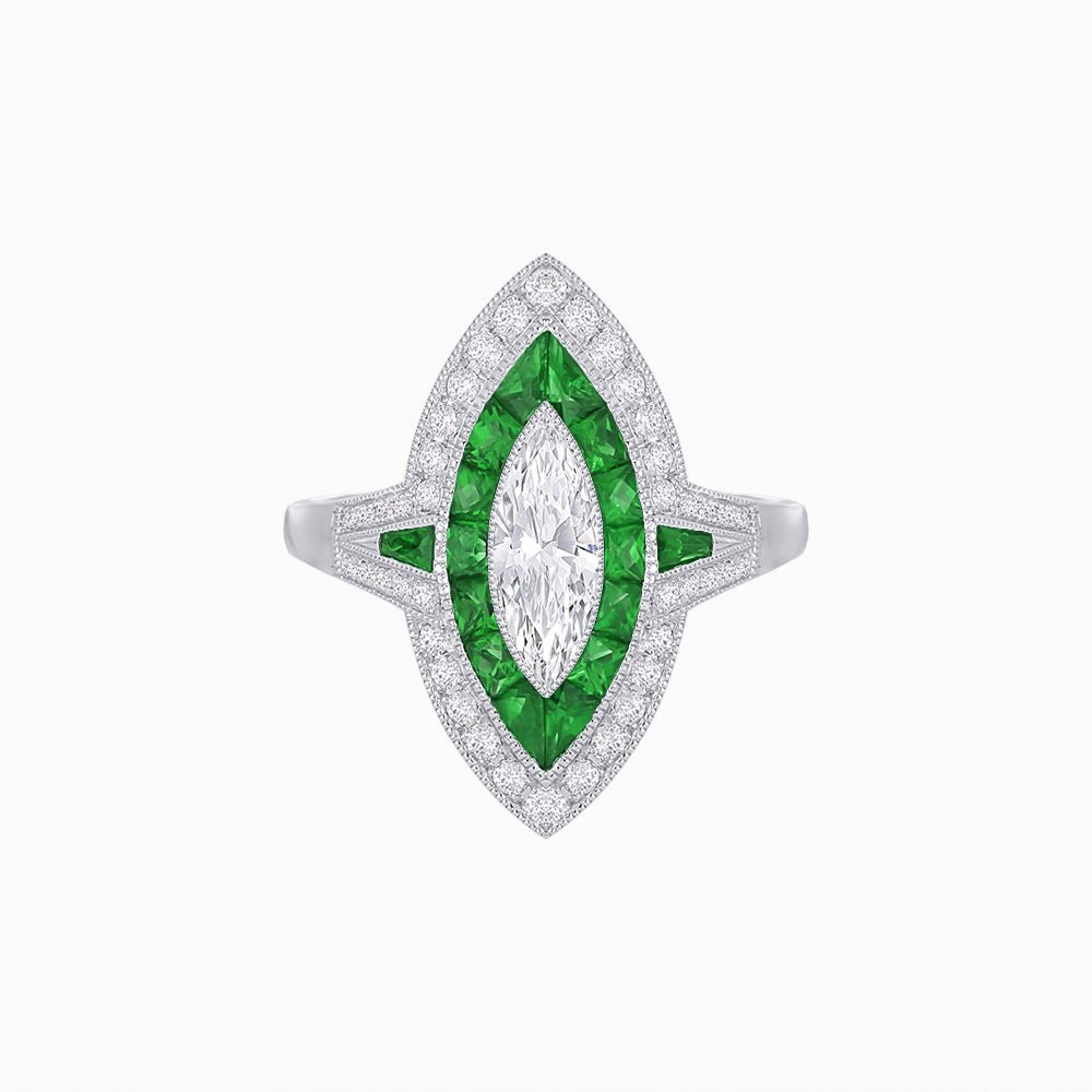 Marquise Shape Art Deco Style - Shahin Jewelry