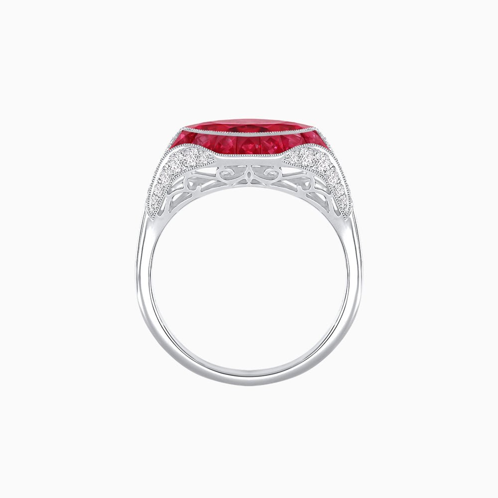 Marquise Shape Art Deco Style With Gemstone - Shahin Jewelry