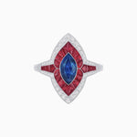 Load image into Gallery viewer, Marquise Shape Art Deco Style with Gemstone - Shahin Jewelry