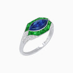 Load image into Gallery viewer, Marquise Shape Art Deco Style With Gemstone - Shahin Jewelry