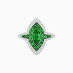 Load image into Gallery viewer, Marquise Shape Art Deco Style with Gemstone - Shahin Jewelry