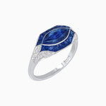Load image into Gallery viewer, Marquise Shape Art Deco Style With Gemstone - Shahin Jewelry