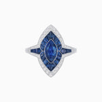 Load image into Gallery viewer, Marquise Shape Art Deco Style with Gemstone - Shahin Jewelry