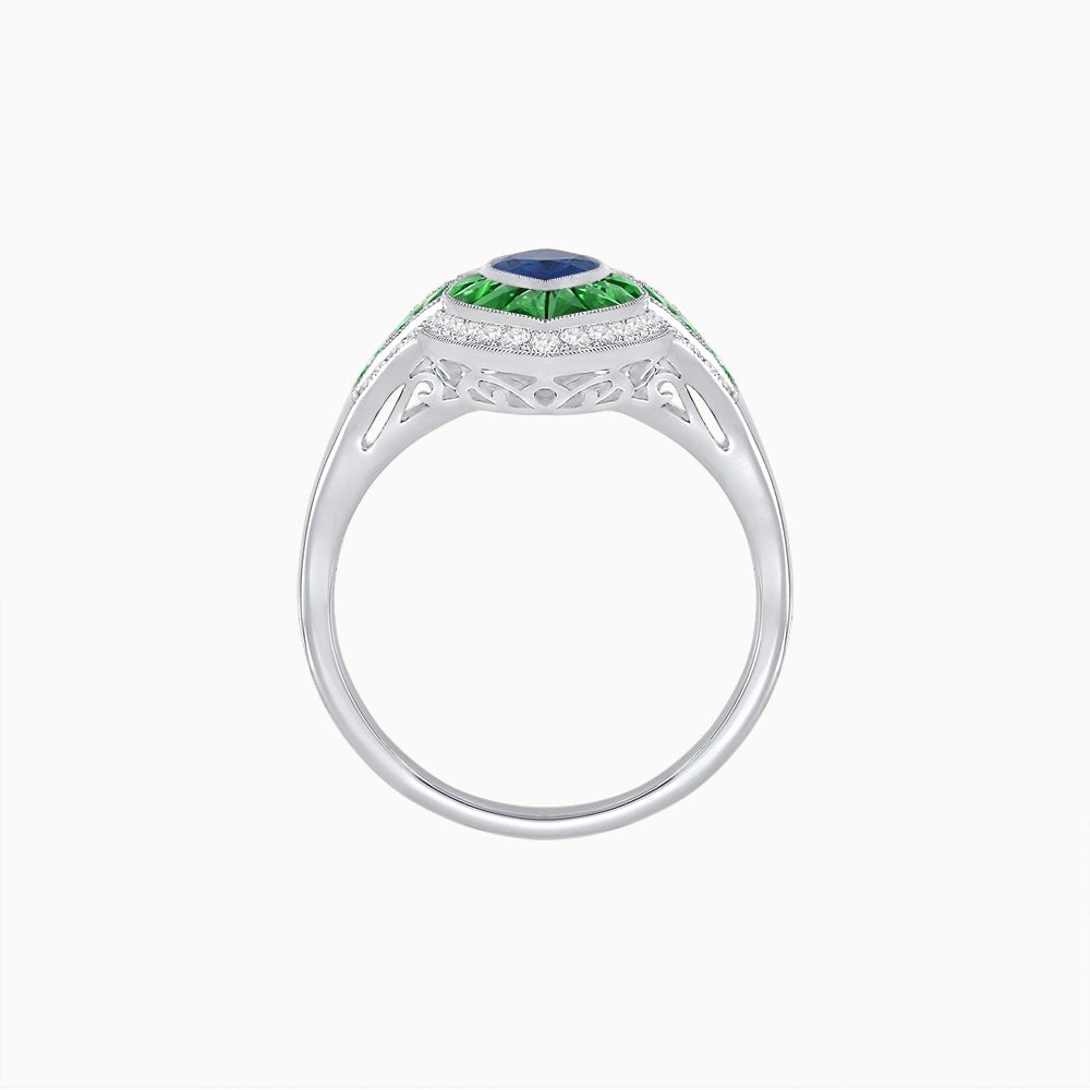 Marquise Shape Art Deco Style with Gemstone - Shahin Jewelry