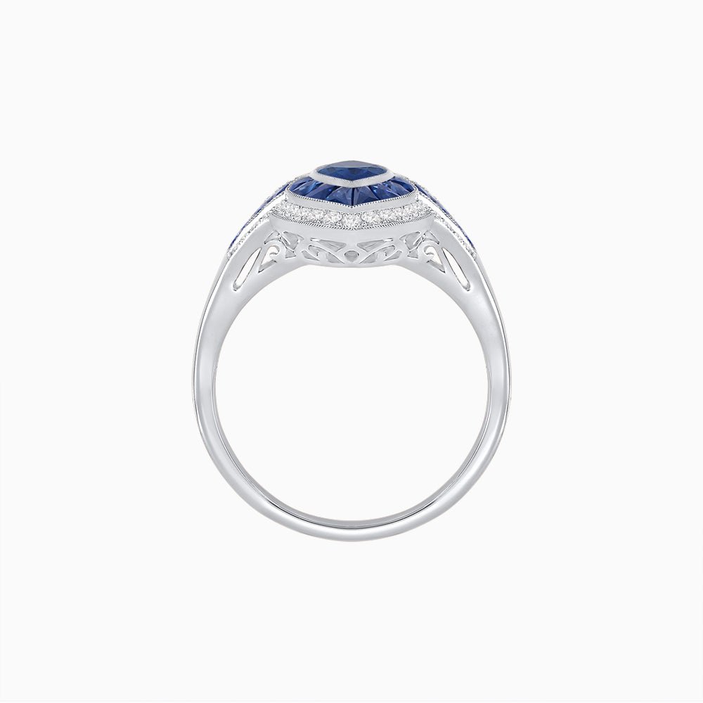 Marquise Shape Art Deco Style with Gemstone - Shahin Jewelry