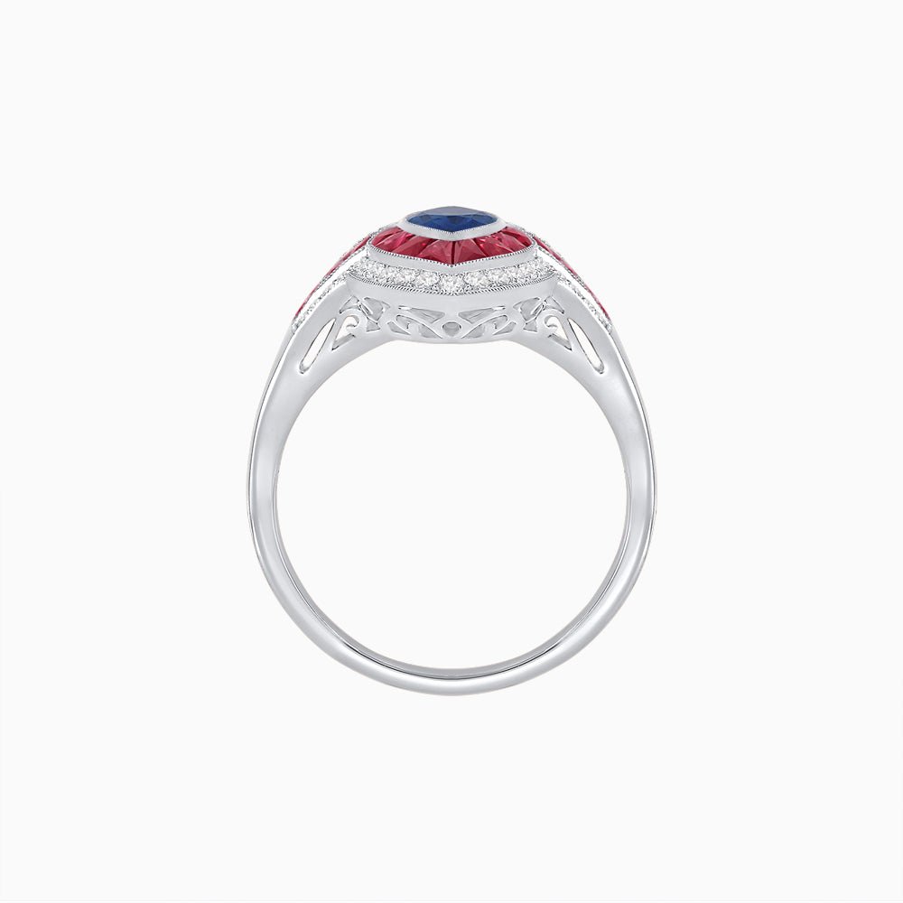 Marquise Shape Art Deco Style with Gemstone - Shahin Jewelry