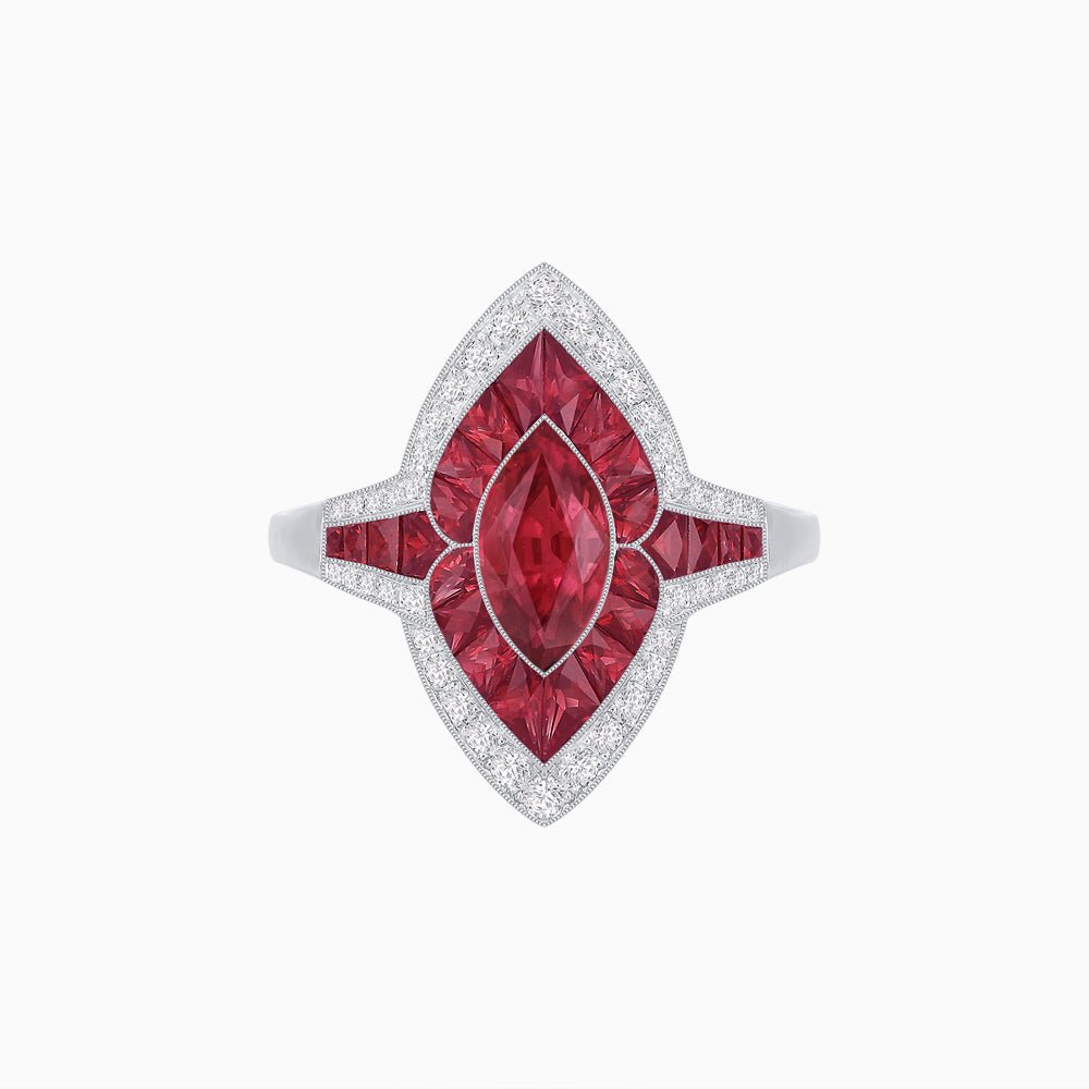 Marquise Shape Art Deco Style with Gemstone - Shahin Jewelry