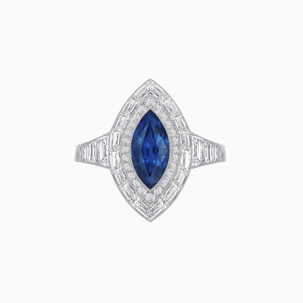 Marquise Shape Gemstone Art Deco Style - Shahin Jewelry