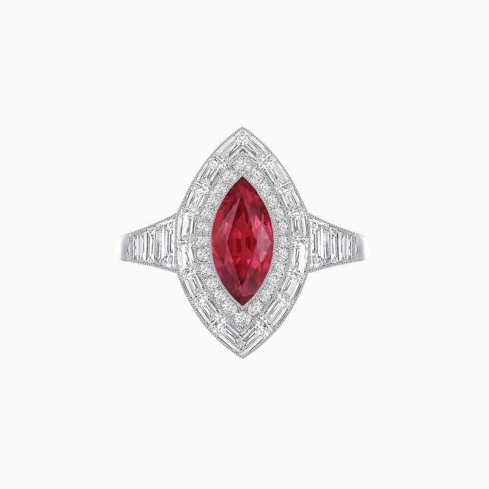 Marquise Shape Gemstone Art Deco Style - Shahin Jewelry