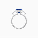 Load image into Gallery viewer, Modern Art Deco Inspired Emerald-Cut Bezel Engagement Ring with Tapered Baguette Side Stones - Shahin Jewelry