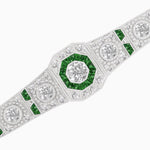 Load image into Gallery viewer, Octagon Shaped Art Deco Inspired Bracelet with Diamond and Gemstone - Shahin Jewelry