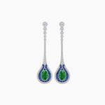 Load image into Gallery viewer, Ottoman Style Tulip Earrings Oval Mounting with Diamond and Gemstone - Shahin Jewelry