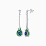 Load image into Gallery viewer, Ottoman Style Tulip Earrings Oval Mounting with Diamond and Gemstone - Shahin Jewelry