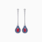 Load image into Gallery viewer, Ottoman Style Tulip Earrings Oval Mounting with Diamond and Gemstone - Shahin Jewelry