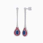 Load image into Gallery viewer, Ottoman Style Tulip Earrings Oval Mounting with Diamond and Gemstone - Shahin Jewelry