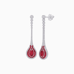 Load image into Gallery viewer, Ottoman Style Tulip Earrings Oval Mounting with Diamond and Gemstone - Shahin Jewelry