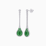 Load image into Gallery viewer, Ottoman Style Tulip Earrings Oval Mounting with Diamond and Gemstone - Shahin Jewelry