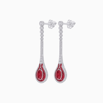 Load image into Gallery viewer, Ottoman Style Tulip Earrings Oval Mounting with Diamond and Gemstone - Shahin Jewelry